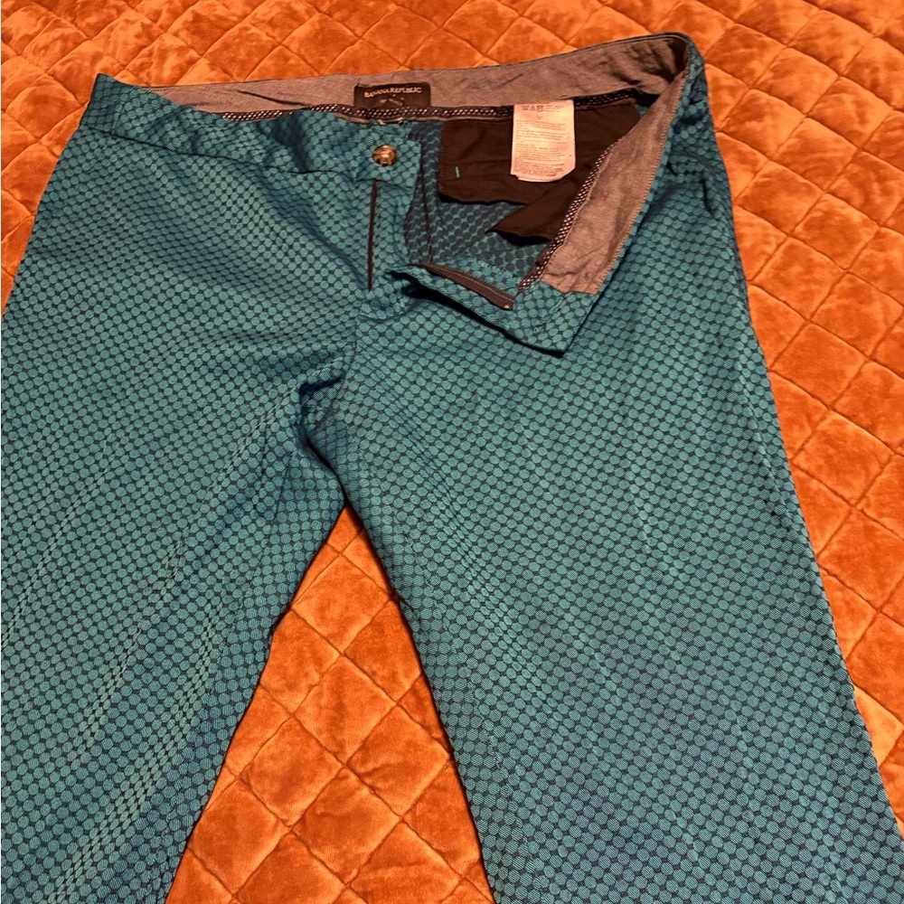 Women’s Banana Republic patterned teal trousers